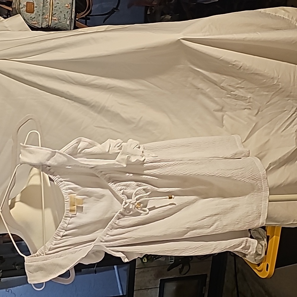 Micheal Kors sleevless white cotton top sz L